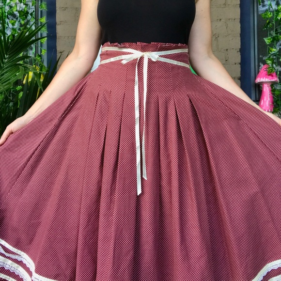 Vintage 70s Gunne Sax pleated prairie boho skirt S - Picture 2 of 8